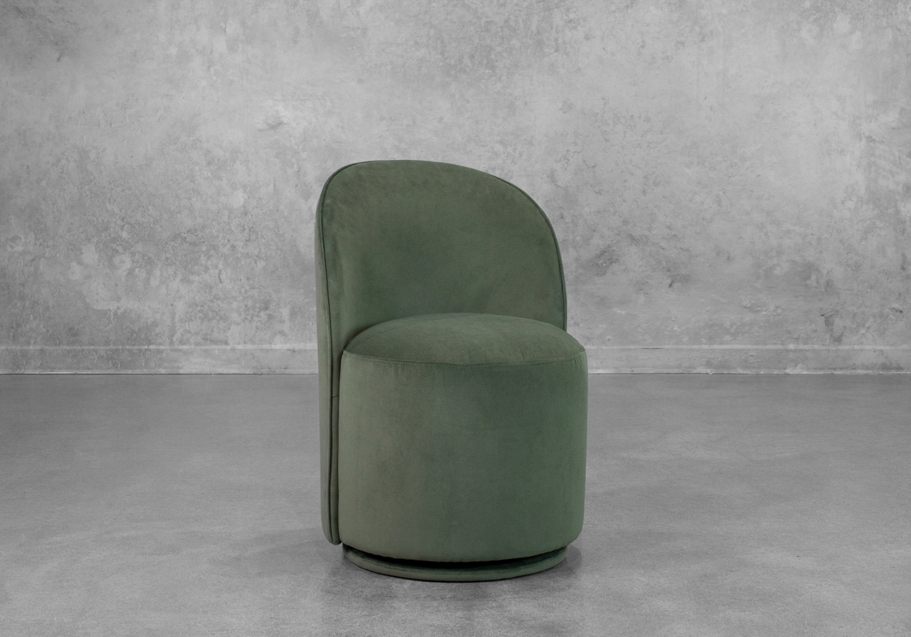 Lily Swivel Dining Chair in Olive - Angle