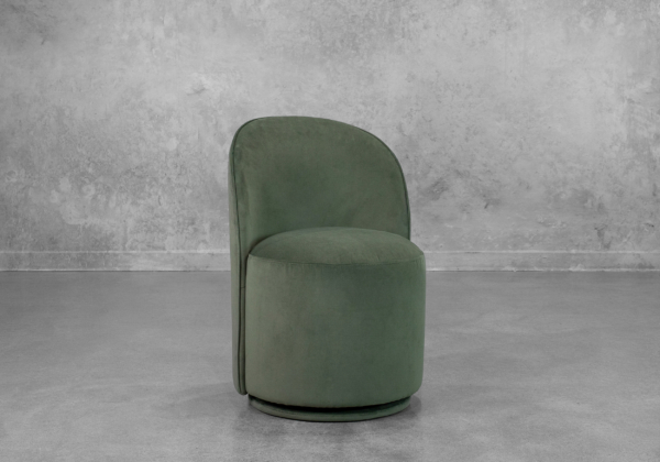 Lily Swivel Dining Chair in Olive - Angle