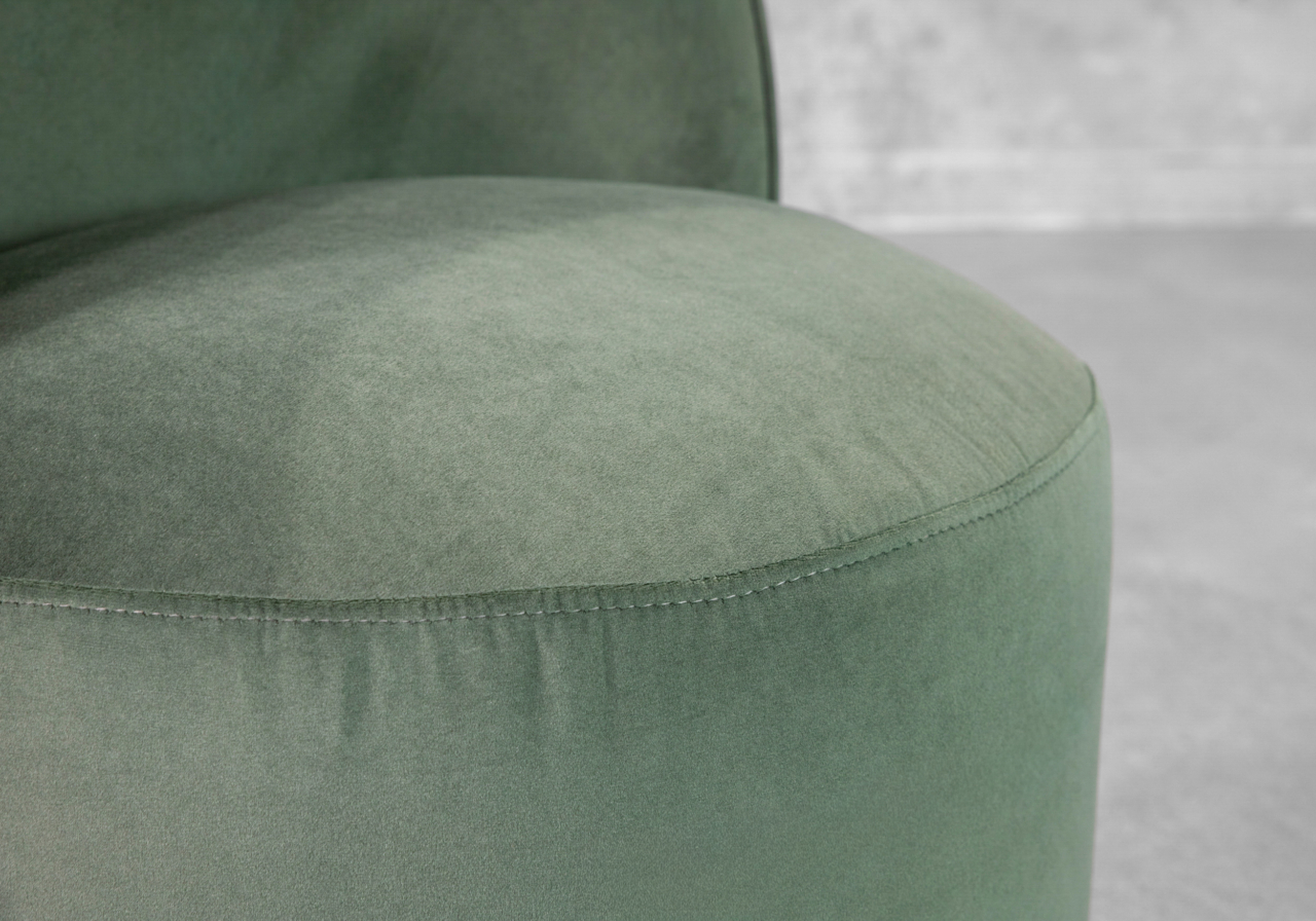 Lily Swivel Dining Chair in Olive - Close Up