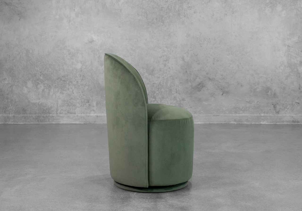 Lily Swivel Dining Chair in Olive - Side