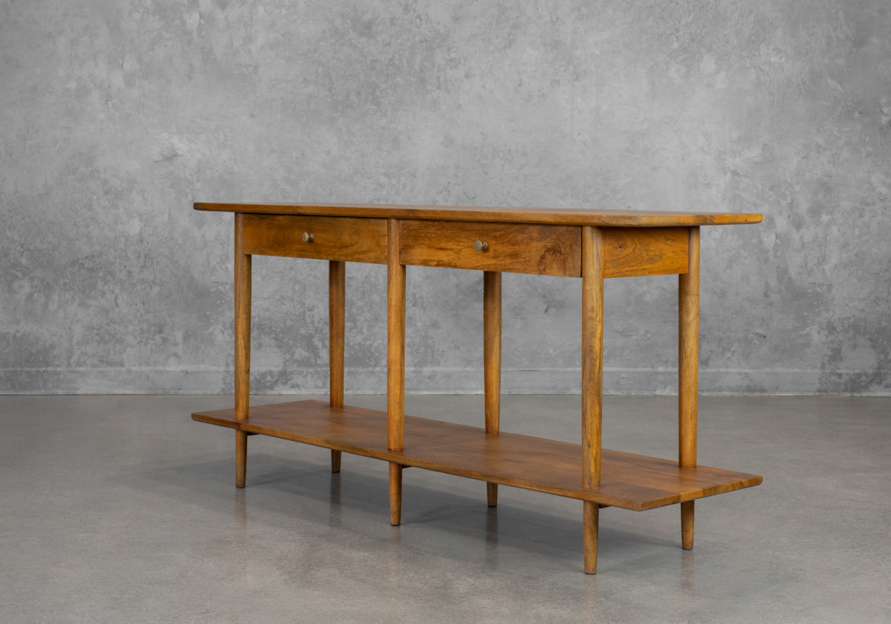 David Mango Wood Console - Angle