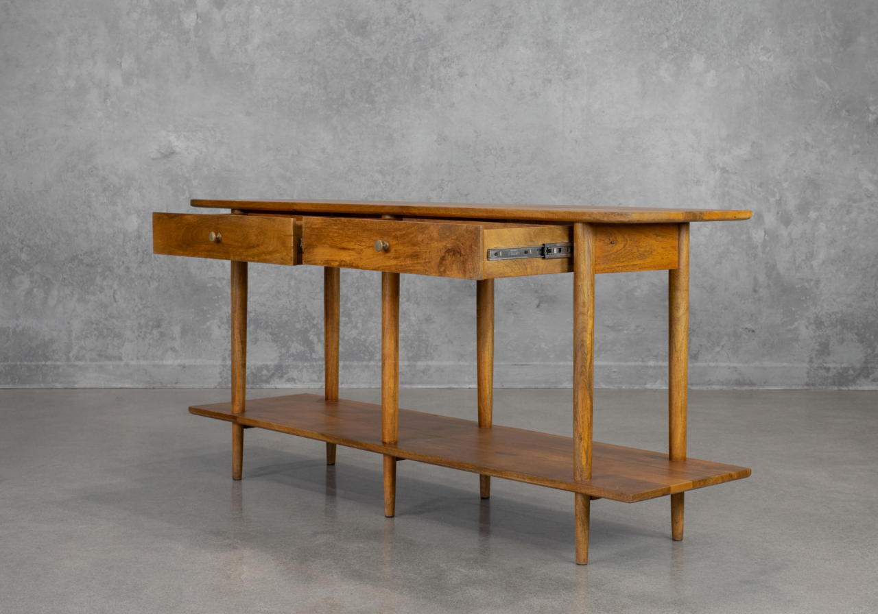 David Mango Wood Console - Drawers