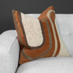 Artistry Rust Velvet Abstract Throw Pillow 20x20