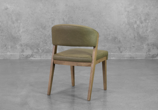 Bruno Green Leather Dining Chair - Back