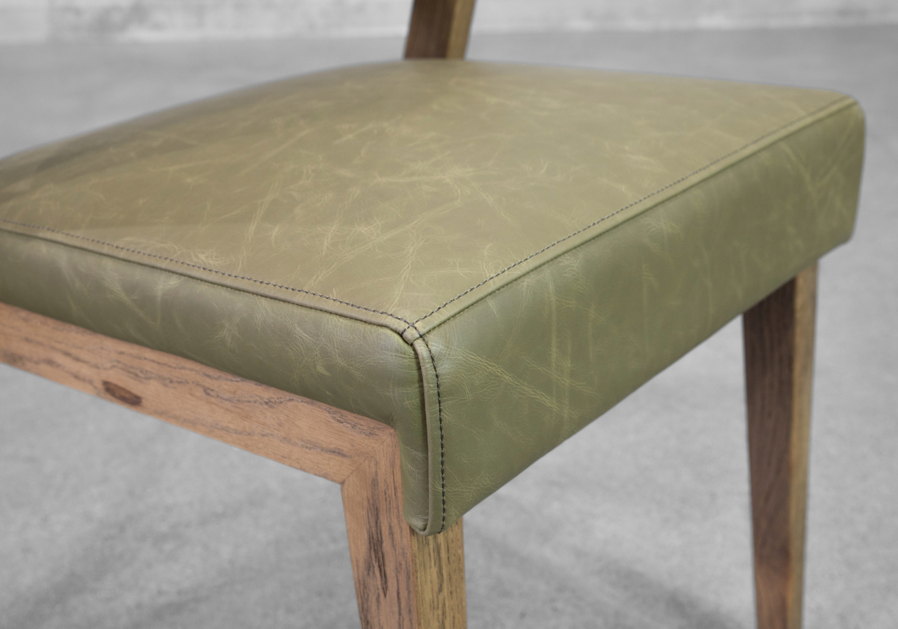 Bruno Green Leather Dining Chair - Seat