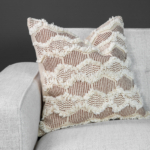 Earthy Charm Greige Cotton Throw Pillow 20x20