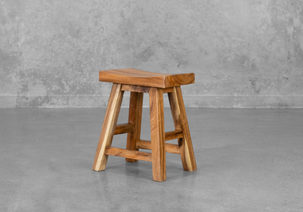 Farey Acacia Wood Stool - Angle