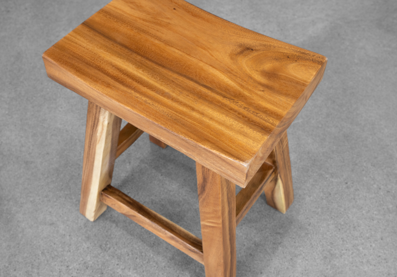 Farey Acacia Wood Stool - Close Up