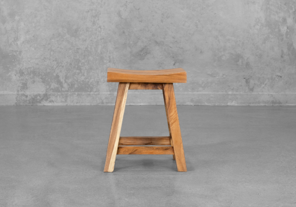 Farey Acacia Wood Stool - Front