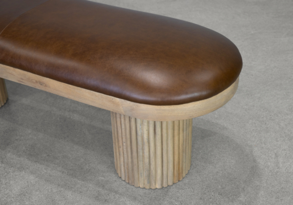Felix Leather Bench - Close Up