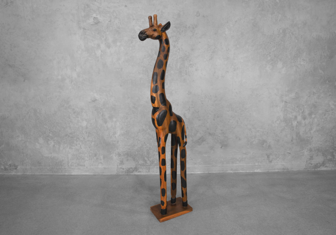 Giraffe Hand Carved Wood Sculpture