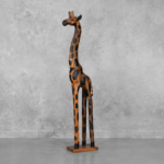 Giraffe Hand-Carved Wood Sculpture
