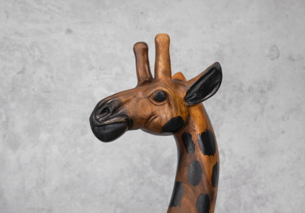Giraffe Hand Carved Wood Sculpture - Head