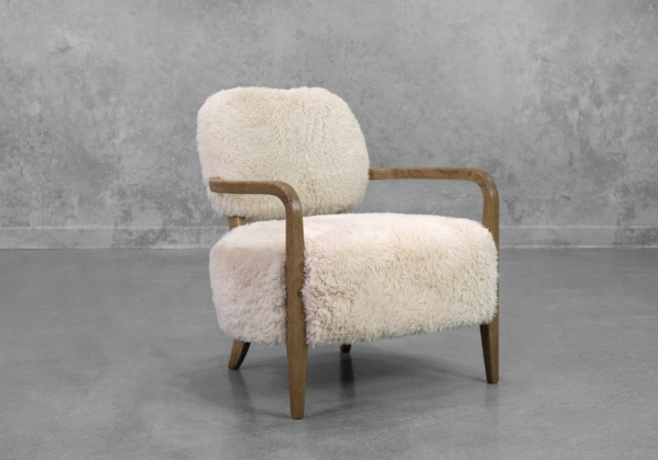 Leonor Accent Chair in Ivory - Angle