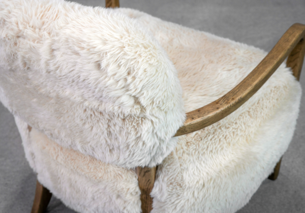Leonor Accent Chair in Ivory - Close Up