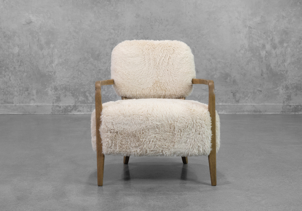 Leonor Accent Chair in Ivory - Front Leonor Accent Chair in Ivory - Front