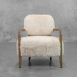 Leonor Fabric Accent Chair in Ivory