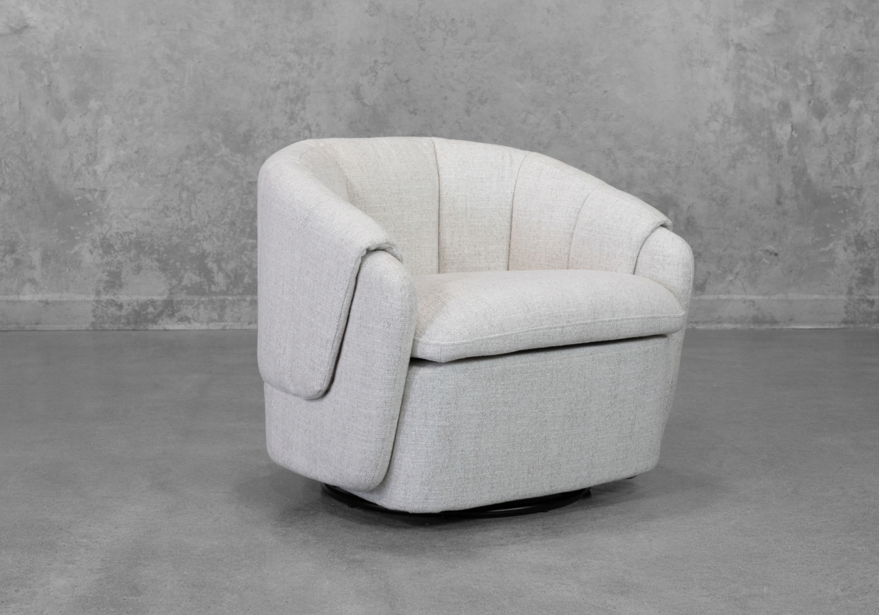 Mosa Wheat Fabric Swivel Chair - Angle