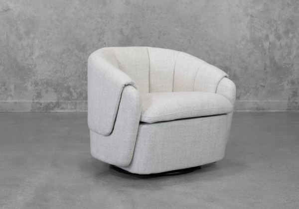 Mosa Wheat Fabric Swivel Chair - Angle