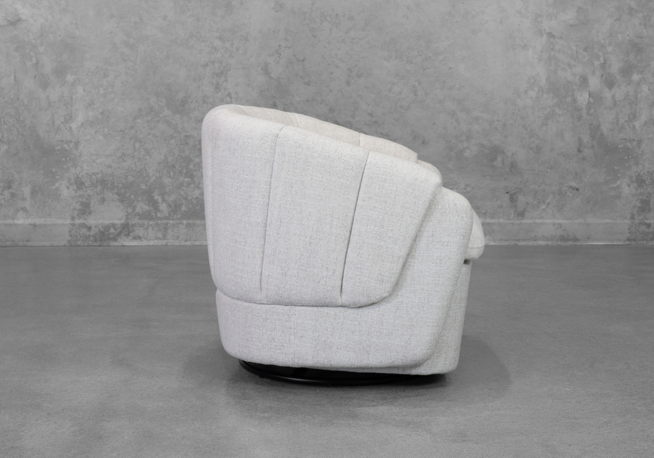 Mosa Wheat Fabric Swivel Chair - Side