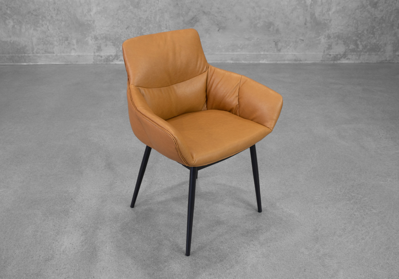 Roca Faux Leather Armchair in Cognac
