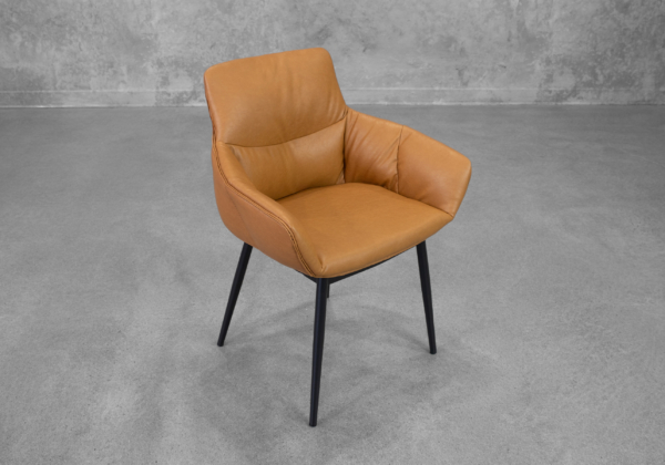 Roca Faux Leather Armchair in Cognac