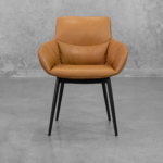 Roca Faux Leather Armchair in Cognac