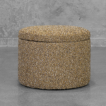 Salman Storage Mustard Fabric Ottoman