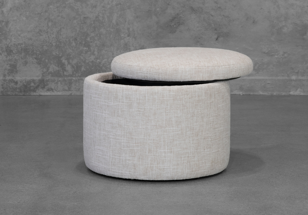 Salman Storage Ottoman in Cream