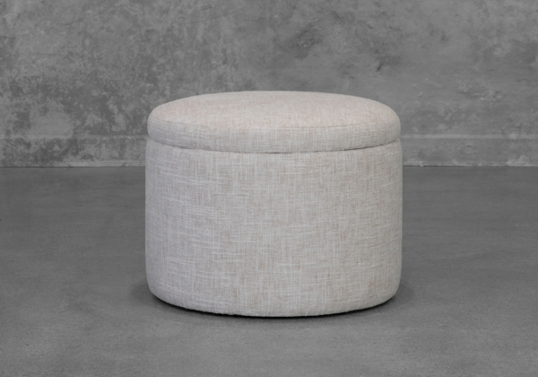 Salman Storage Ottoman in Cream - Featured