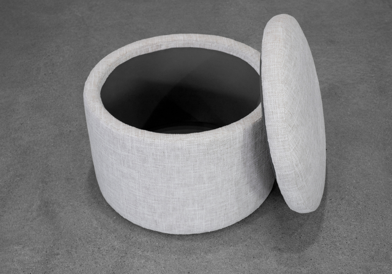 Salman Storage Ottoman in Cream - Storage