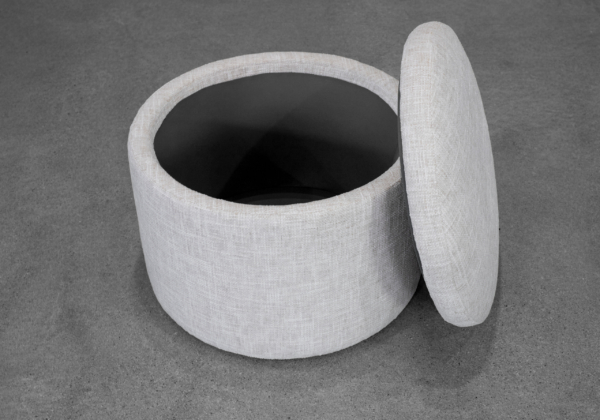 Salman Storage Ottoman in Cream - Storage