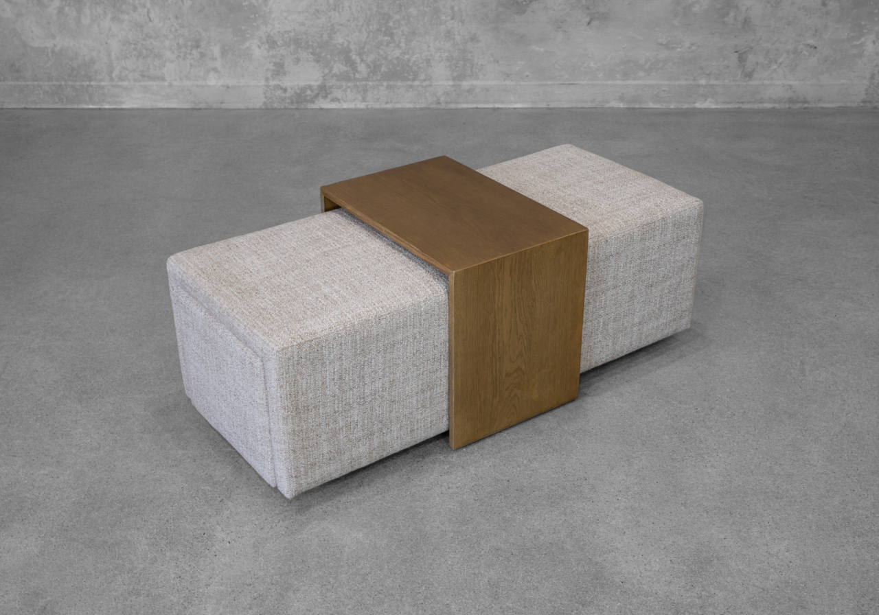 Cruz Cream Fabric Ottoman