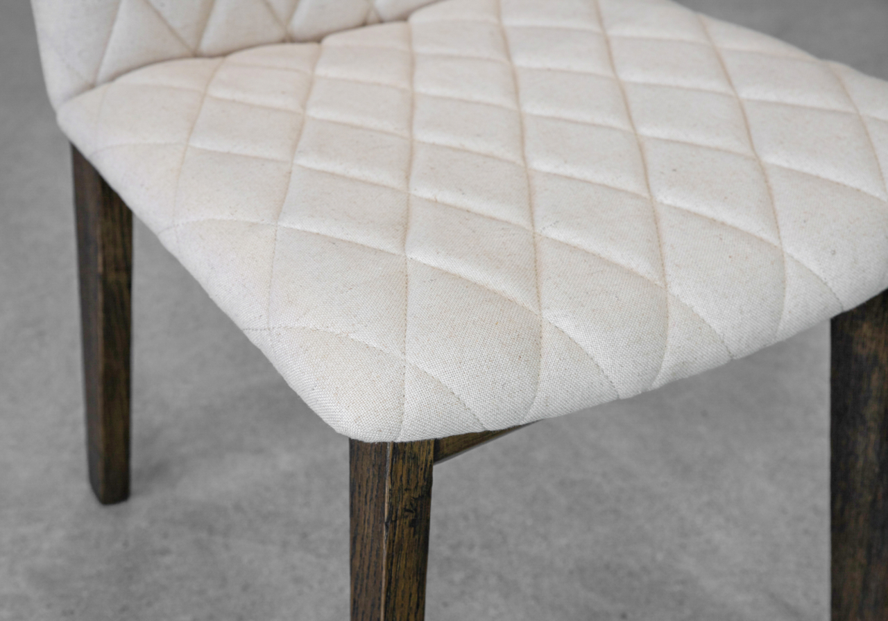 Dimas Cream Fabric Dining Chair - Close Up