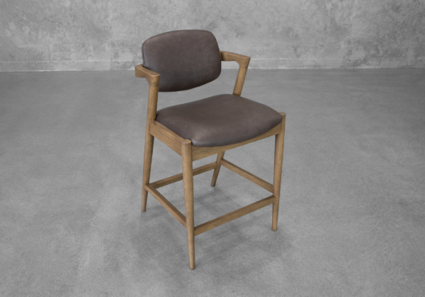 Evora Leather Counter Stool in Black