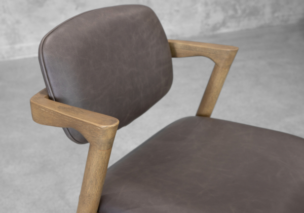 Evora Leather Counter Stool in Black - Close Up