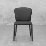 Front Black Leather Dining Chair