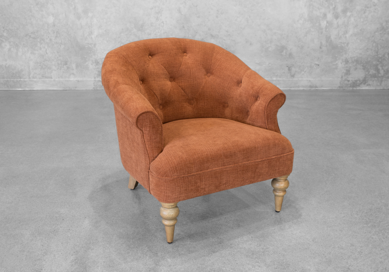 Teodoro Fabric Accent Chair in Rust