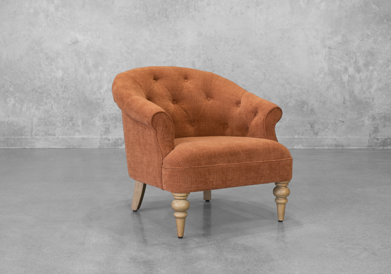 Teodoro Fabric Accent Chair in Rust - Angle