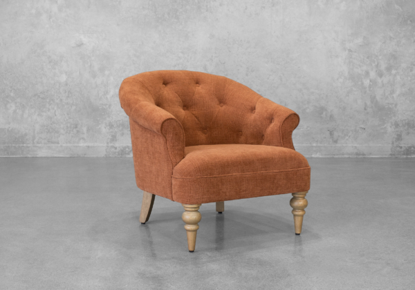 Teodoro Fabric Accent Chair in Rust - Angle