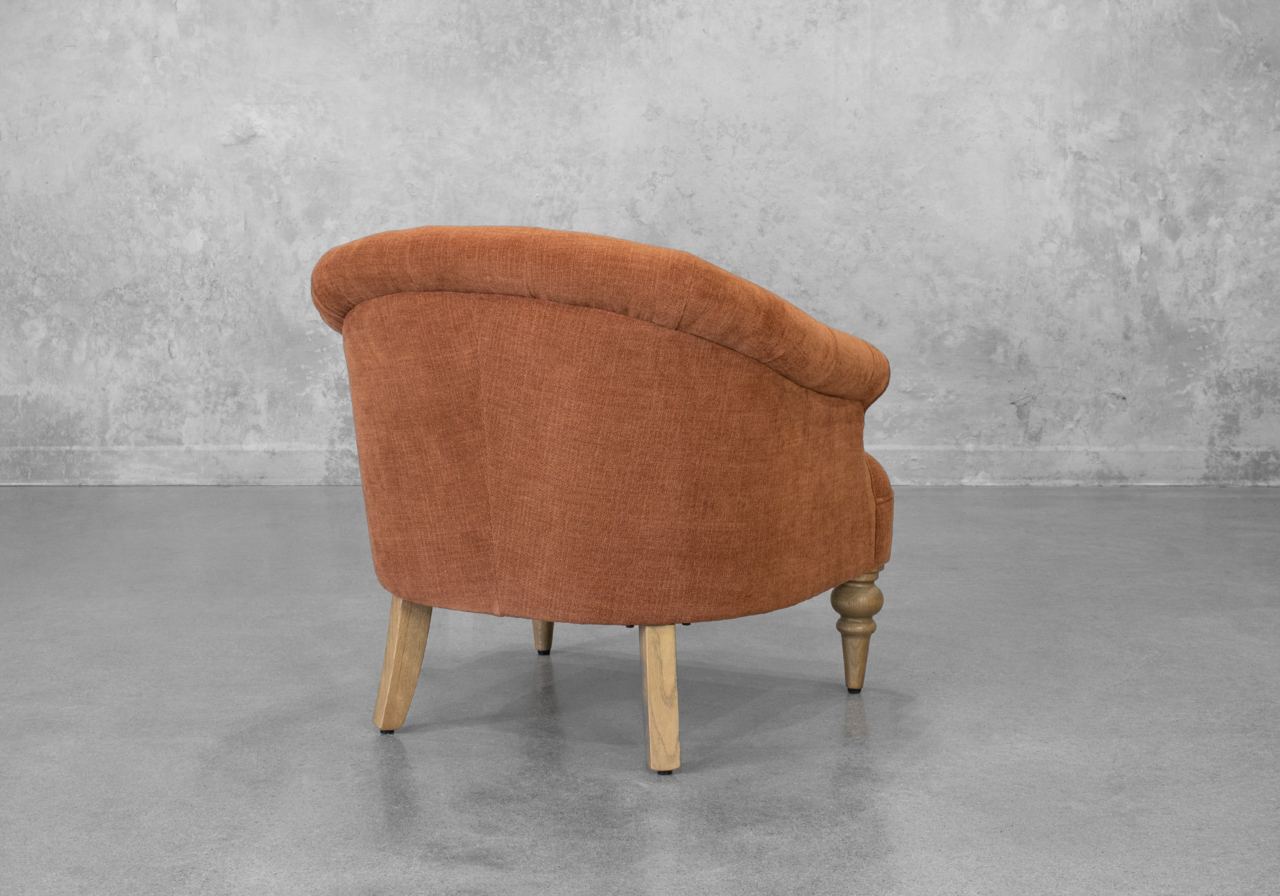 Teodoro Fabric Accent Chair in Rust - Back
