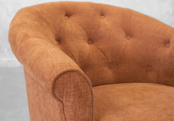Teodoro Fabric Accent Chair in Rust - Close Up