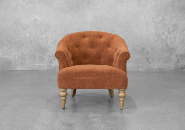 Teodoro Fabric Accent Chair in Rust - Front