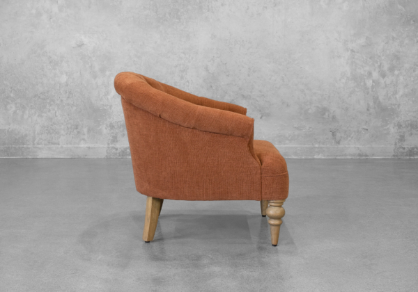 Teodoro Fabric Accent Chair in Rust - Side