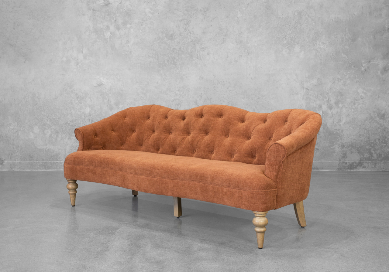 Teodoro Upholstered Sofa in Rust - Angle