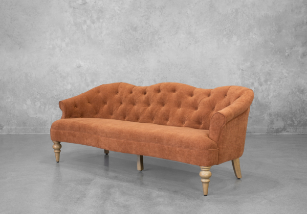 Teodoro Upholstered Sofa in Rust - Angle