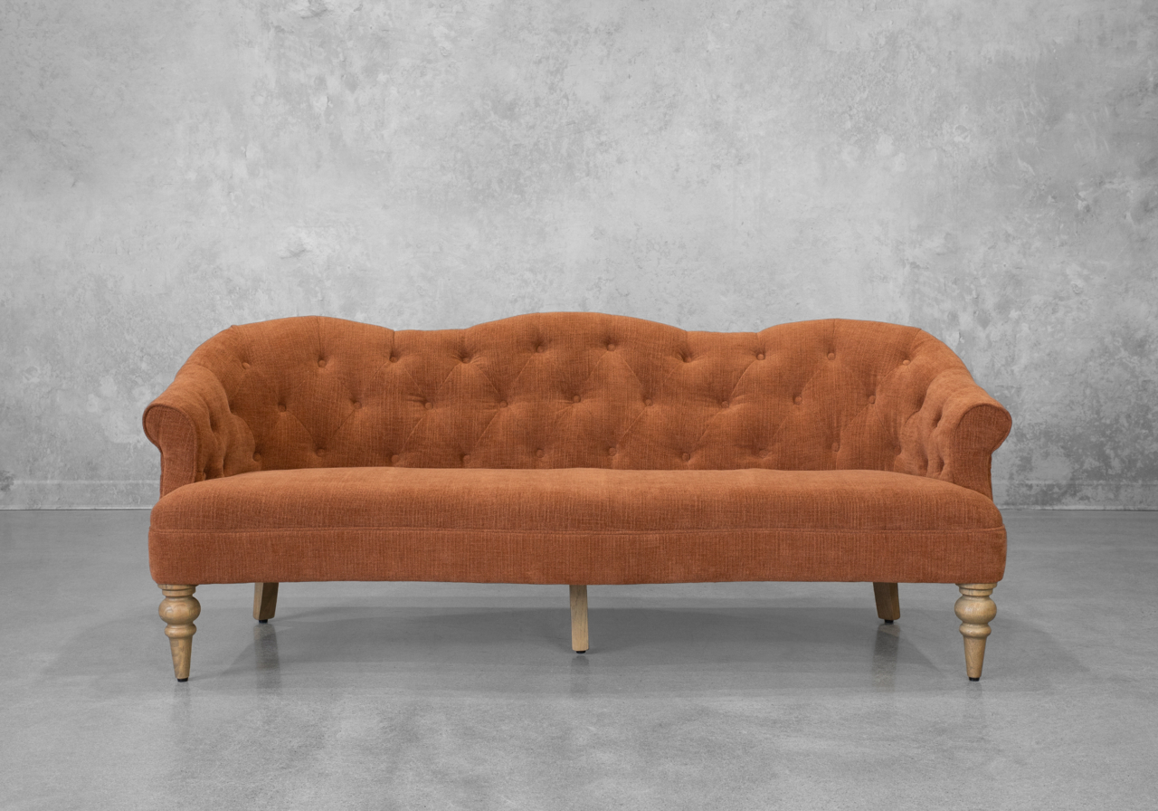 Teodoro Upholstered Sofa in Rust - Front