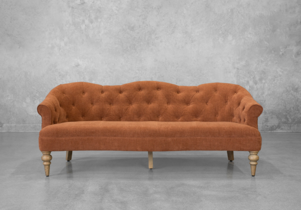 Teodoro Upholstered Sofa in Rust - Front