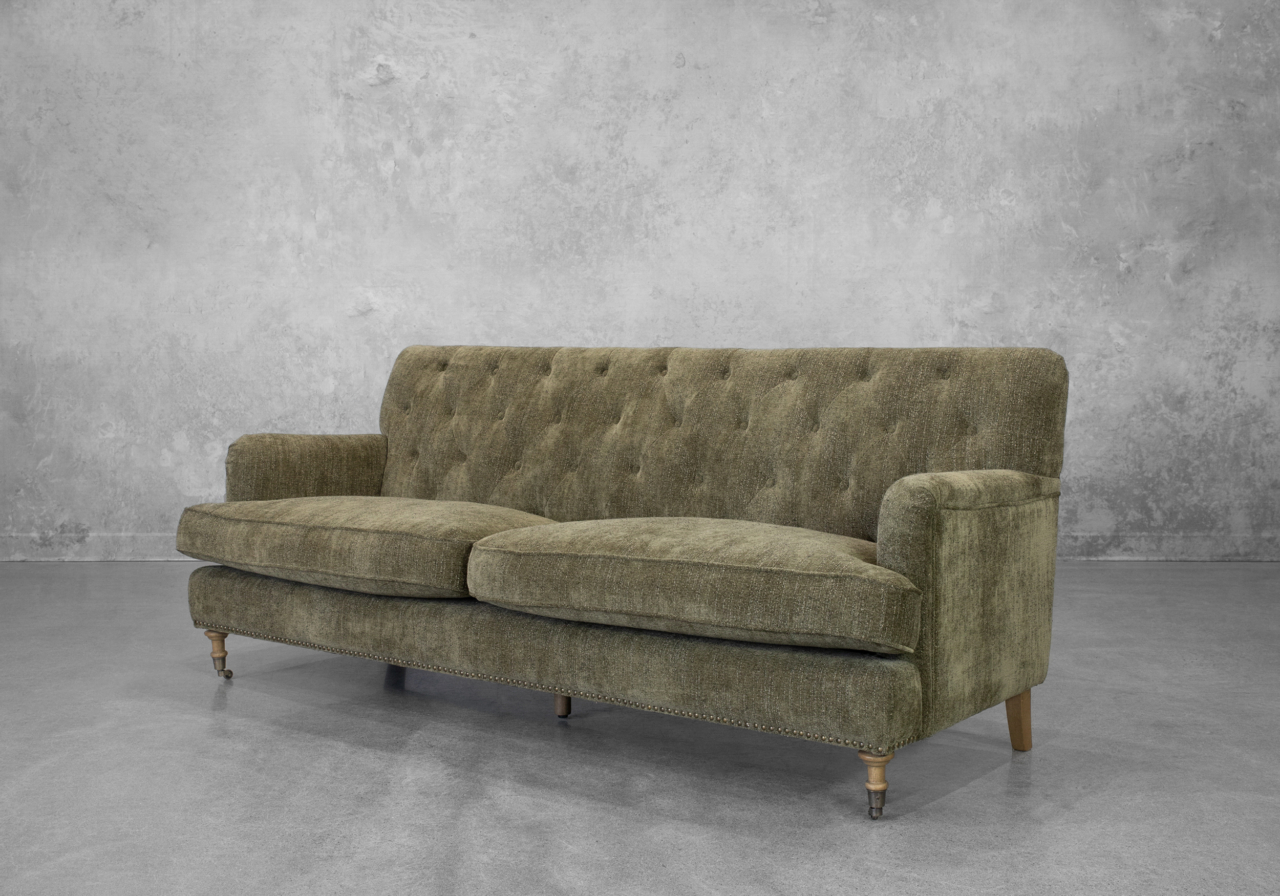 Vitor Green Fabric Sofa - Angle