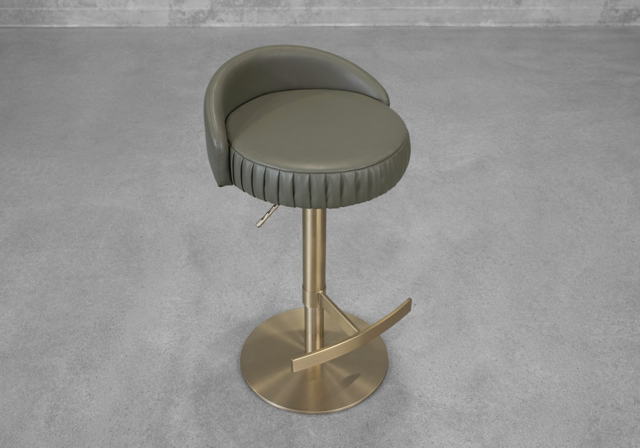 Felic Green Faux Leather Counter Stool